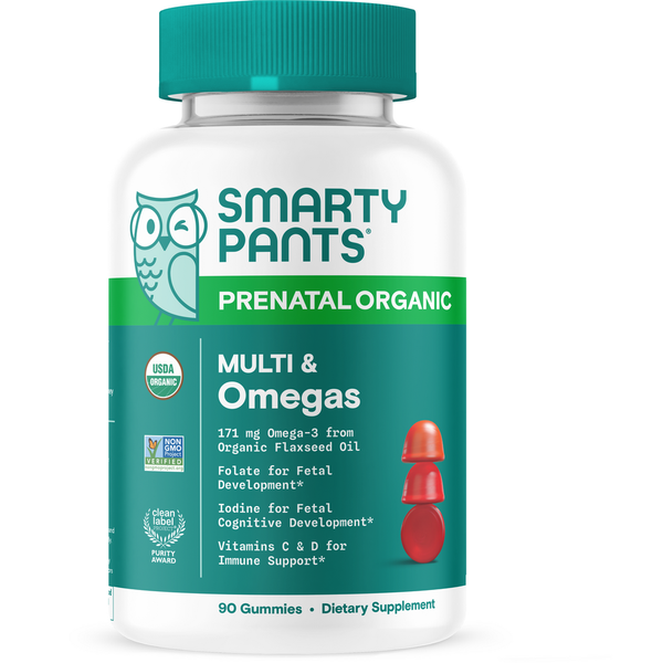SmartyPants Organic Prenatal plus Multi & Omegas - 90 Gummies - Special order only