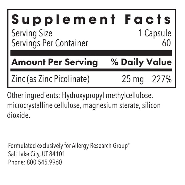 Zinc Picolinate- 60 Veg Capsules