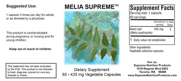 Melia Supreme 435 mg  - 60 Veg Capsules