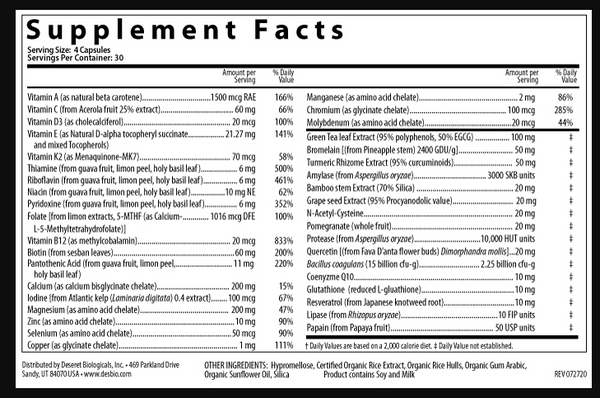 Omni Essentials MVT without iron 120 Veg Capsules