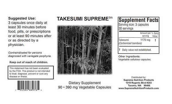 Takesumi Supreme 90 Veg Capsules (Charcoal)