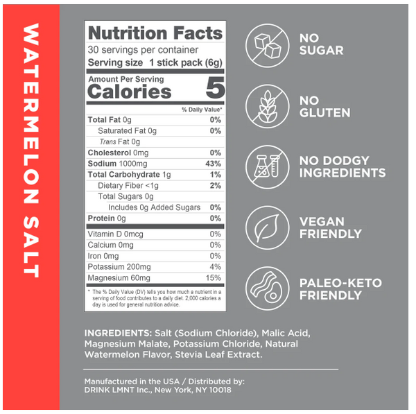 LMNT Electrolytes - Watermelon Salt - 30 servings