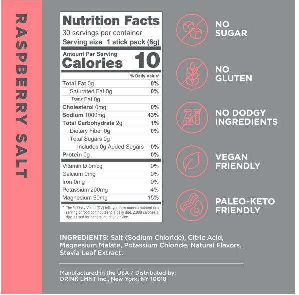 LMNT Electrolytes - Raspberry Salt 30 servings